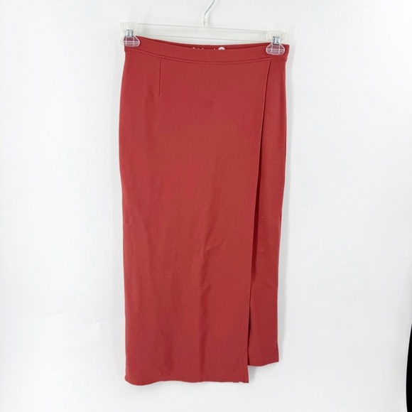 ✅ Betabrand Sassiest Pants Crop Skirt Rust Orange Small Tall - Picture 2 of 8